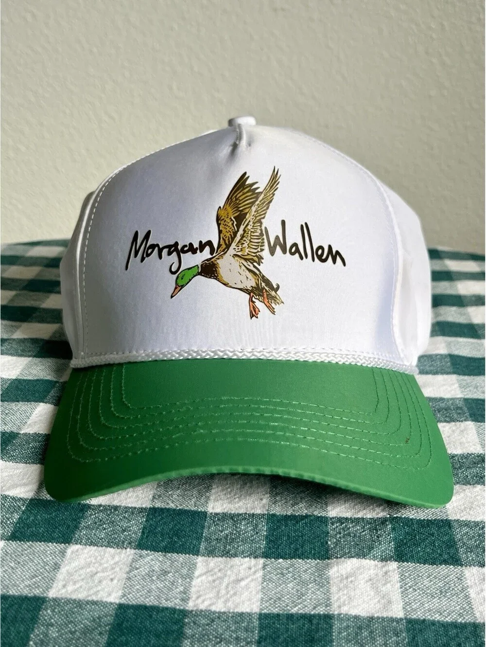 Morgan Wallen Hat One Night At A Time Tour 2024 Duck Logo Rope Snapback Trucker